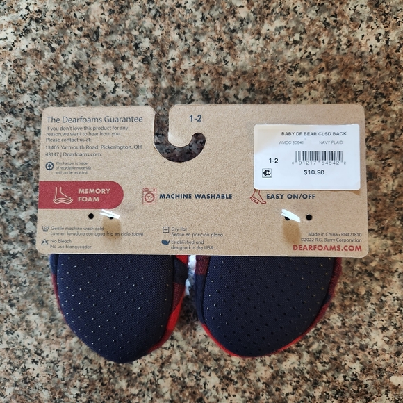 Dearfoams "BABY BEAR" Memory Foam Slippers - Picture 4 of 4